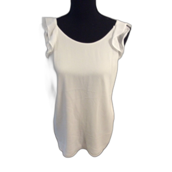 Naked Zebra White Romantic Ruffled Low tie Back Top Medium M - Picture 1 of 5